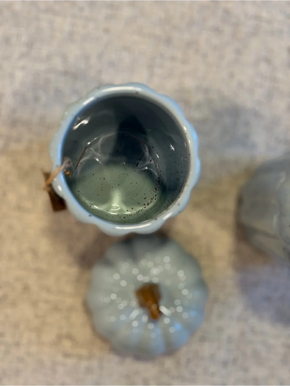 10 Strawberry Street Rare Blue Pumpkin Canisters Set of 2